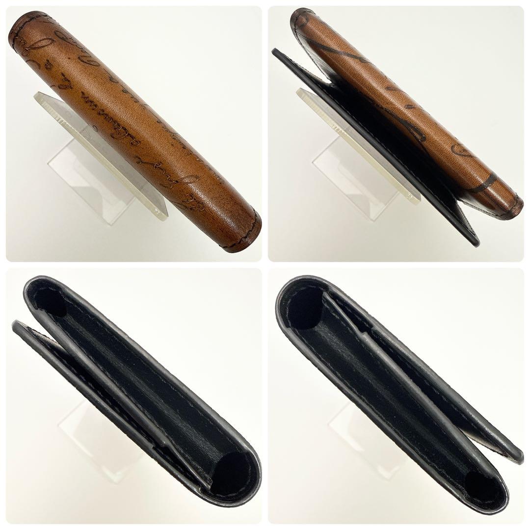 ベルルッティ インブイア スクリットレザー カードケース 名刺入れ メンズ 茶