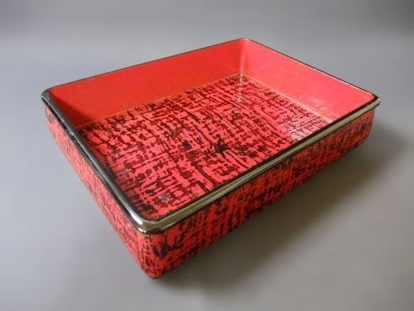 京漆器 平安 信氏 硯箱 書類入 煎茶道具入れ 天然木 本漆器