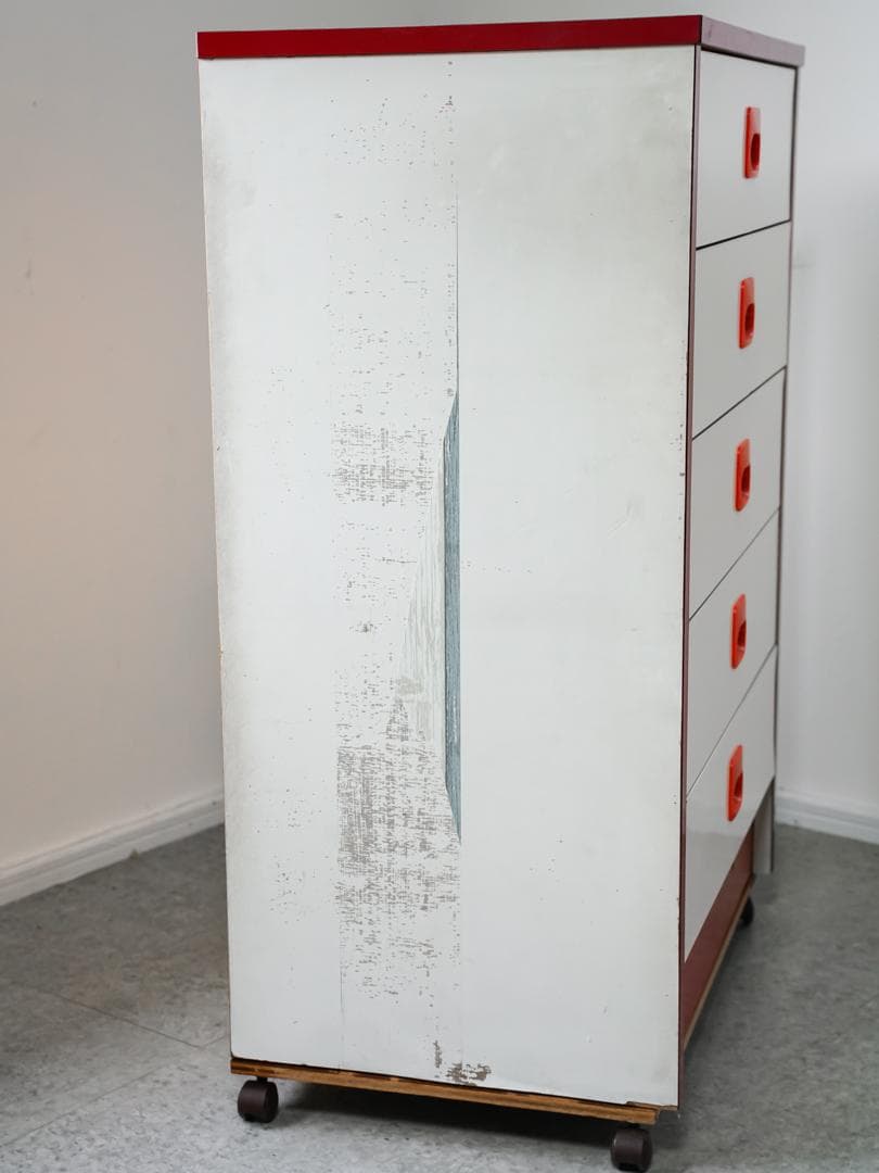 ヴィンテージ 5段チェスト/収納 キャスター付 スペースエイジ レトロポップ