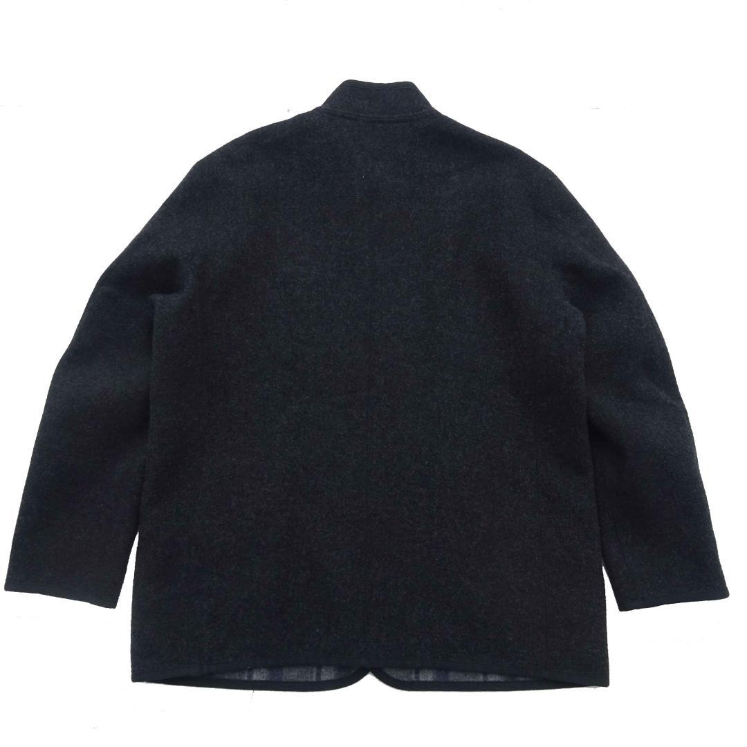 Papasパパス＋アンゴラ&カシミヤ混ウールジャケットダブルフェィス灰×チェック