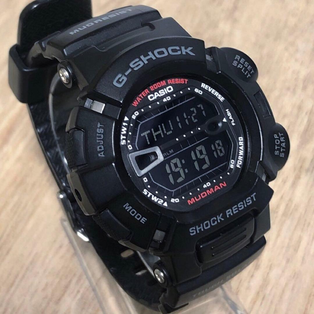 【レアカラーG-SHOCK G-9000】MUDMAN オールブラック★完動美品
