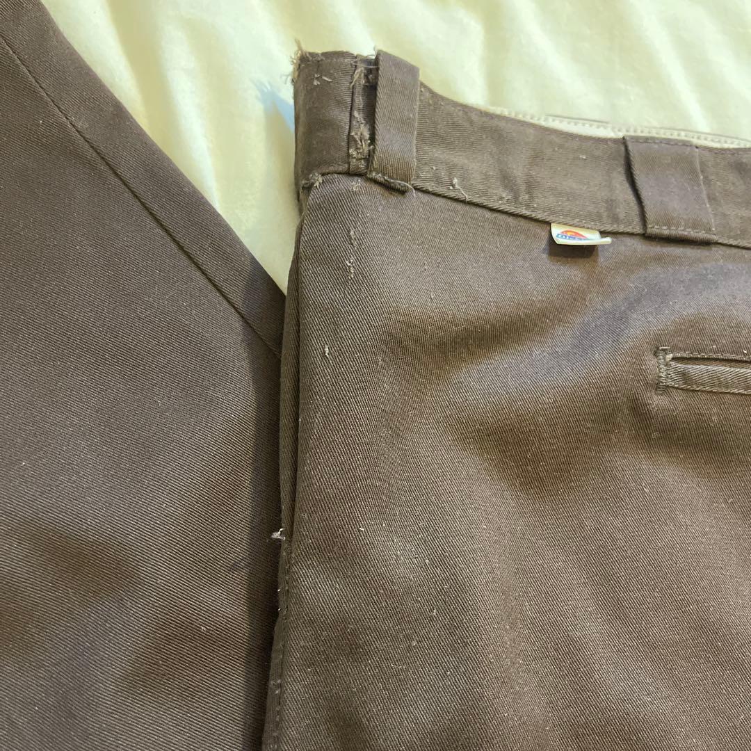 80s90sDickies USA 製ブラウン チビタグ 874 w42 l30