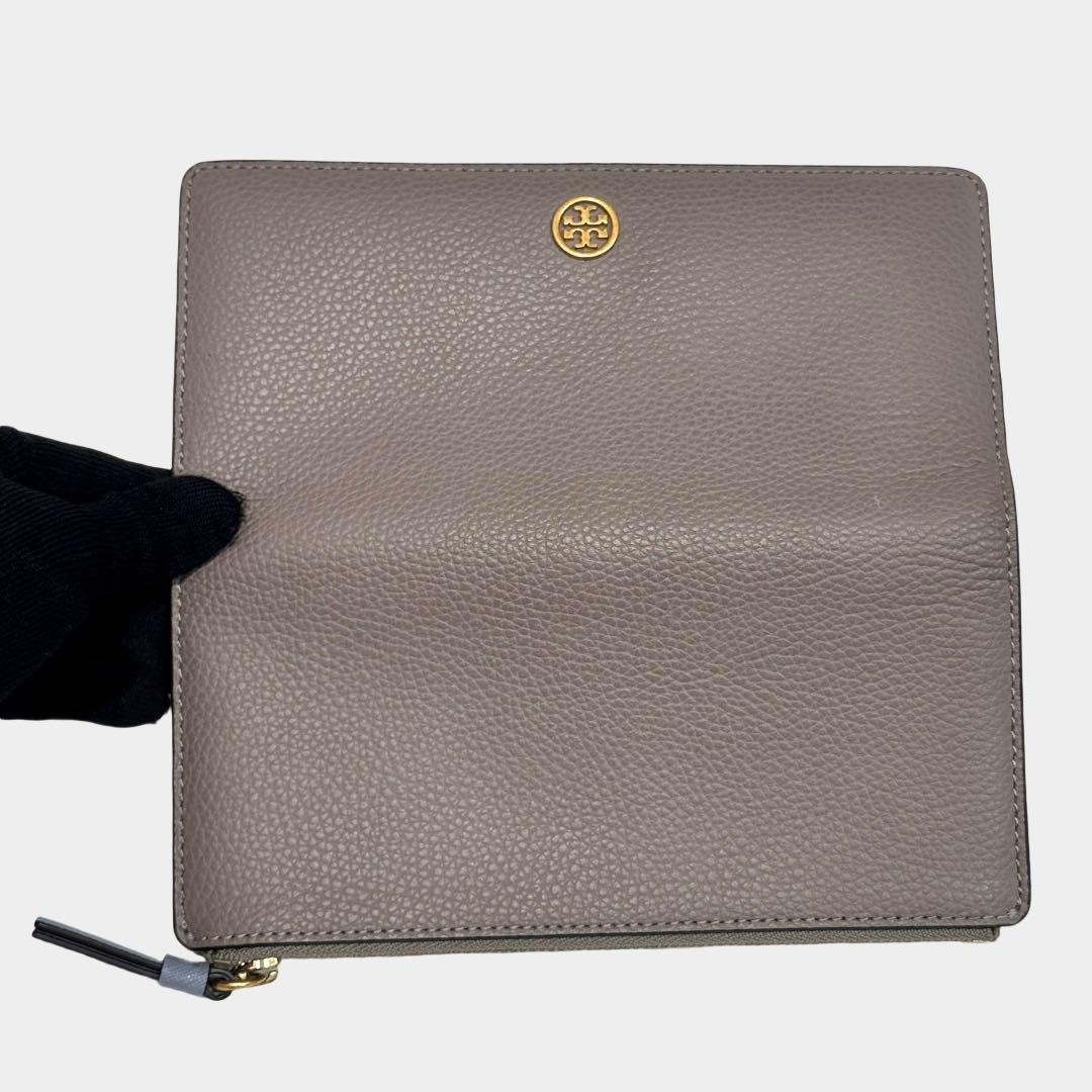 極美品✨TORY BURCH トリーバーチ　ロビンソン　長財布　グレージュ系