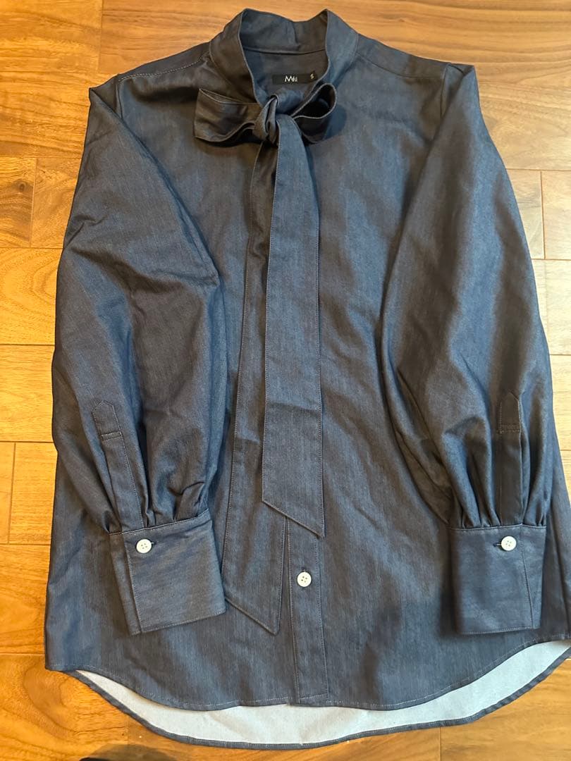 【新品　未使用】M・fil デニムタイ ブラウス　38