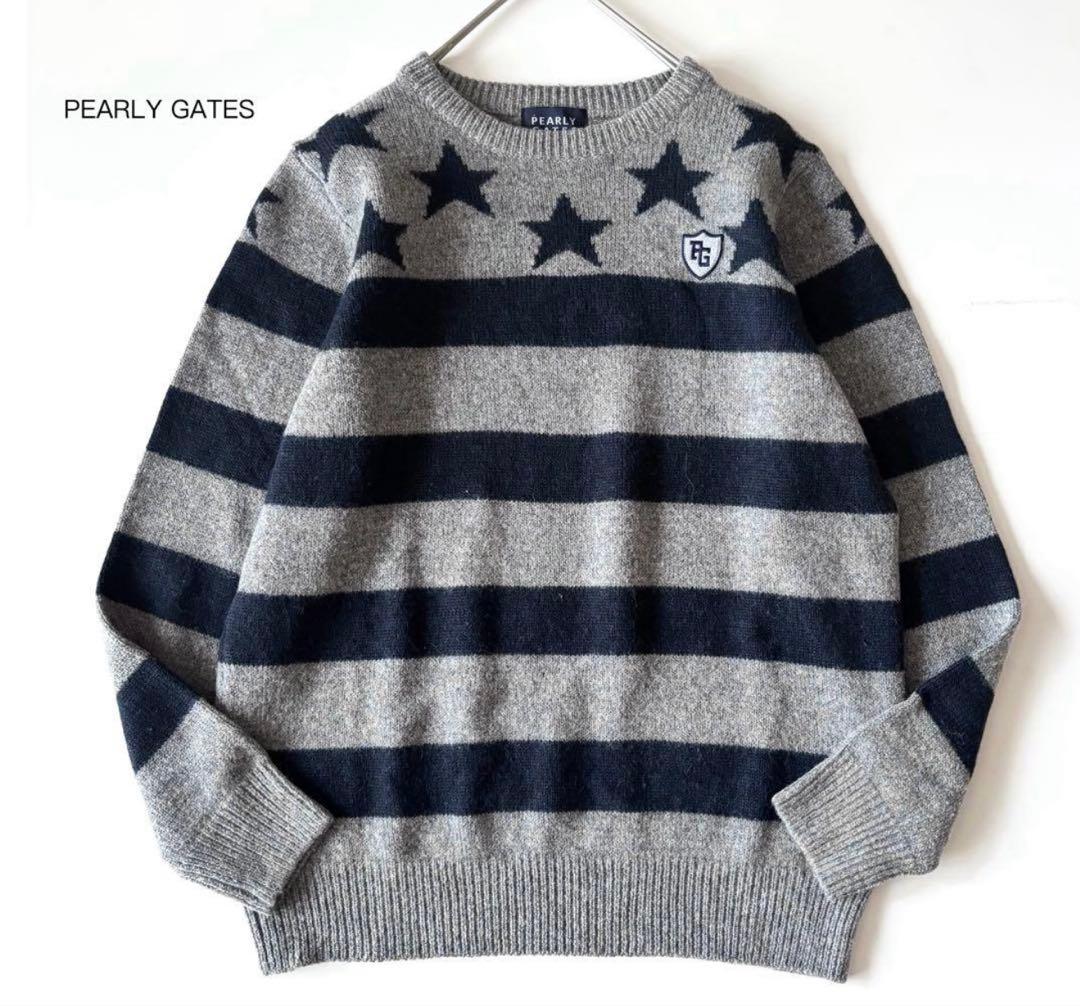 パーリーゲイツ♪ウール×アルパカ 星柄 ニット　5