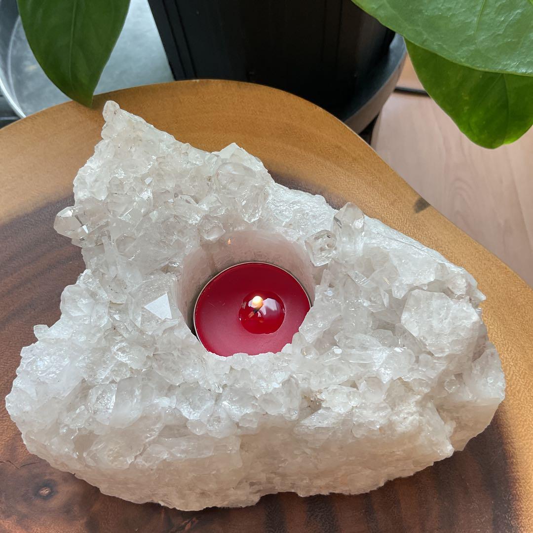 水晶 クラスター キャンドルホルダー 天然石 原石 パワーストーン