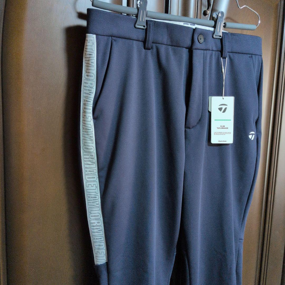 テーラーメイド:メンズ:胴囲88cm:ロゴライン 裏起毛ロングパンツ :ネイビー