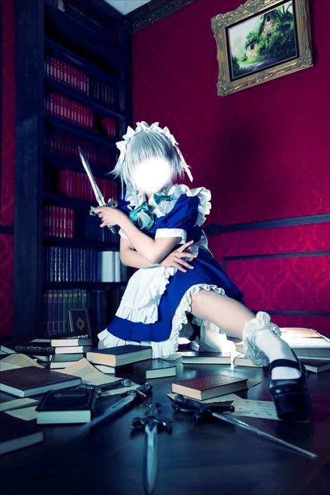 東方Project　十六夜咲夜　コスプレ衣装　ウィッグ付きフルセット