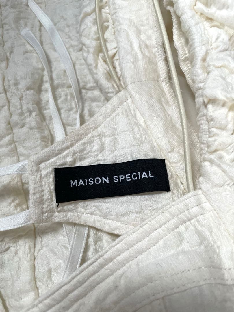 【USED】メゾンスペシャル バルーンスリーブチュニック 2way ホワイト