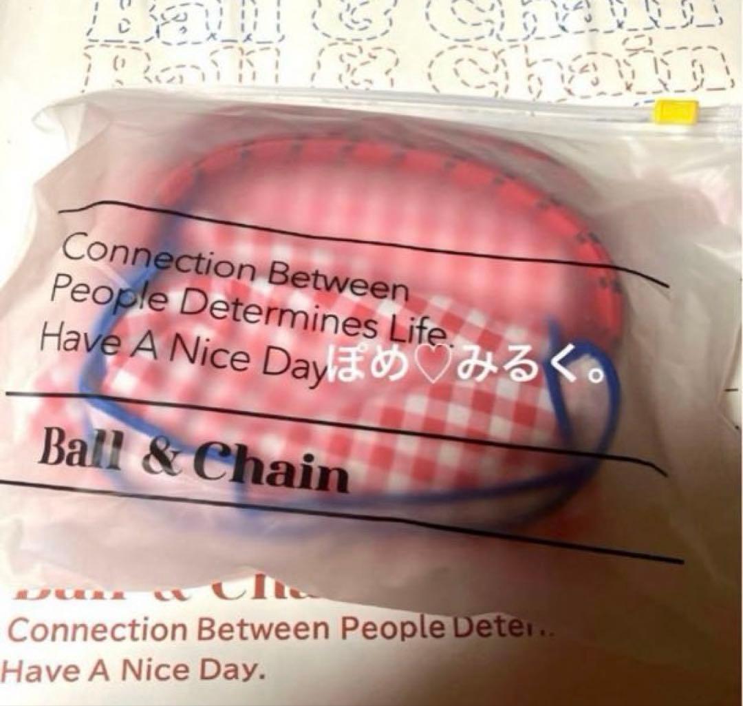 ハローキティ♡赤チェック★Ball&Chainコラボバッグ★Mサイズ★正規品