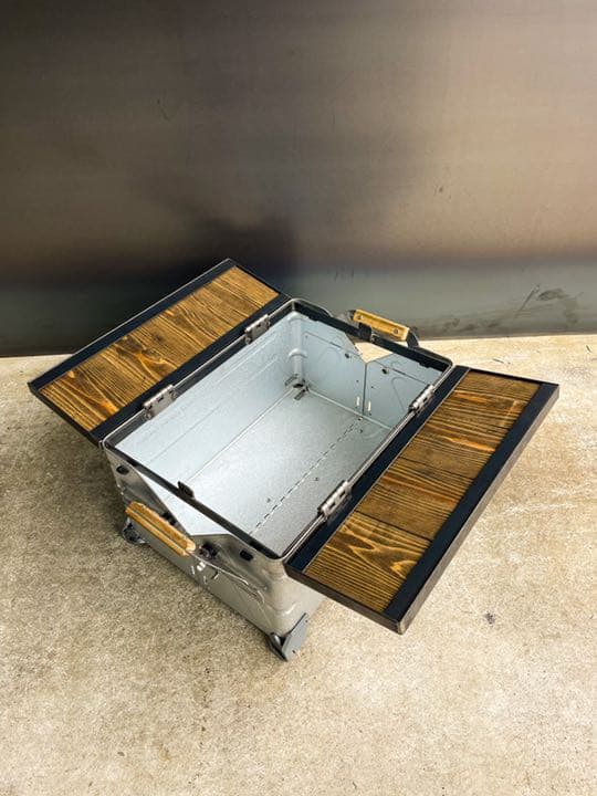 アイアンシェルフコンテナ25 天板［木板］　シェルコン　ウイングトップ　観音開き