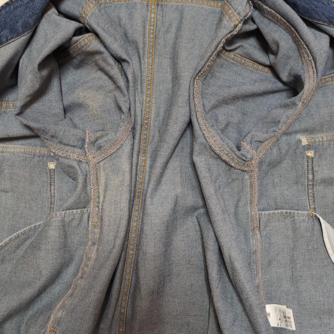 ✧極美品【カフネ】Vネックデニムジャケット38 　オーバーサイズ