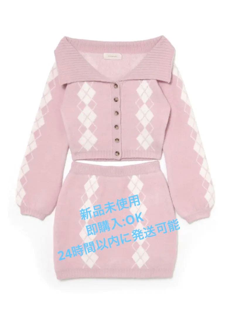 スカート Andmary Dona argyle knit set up
