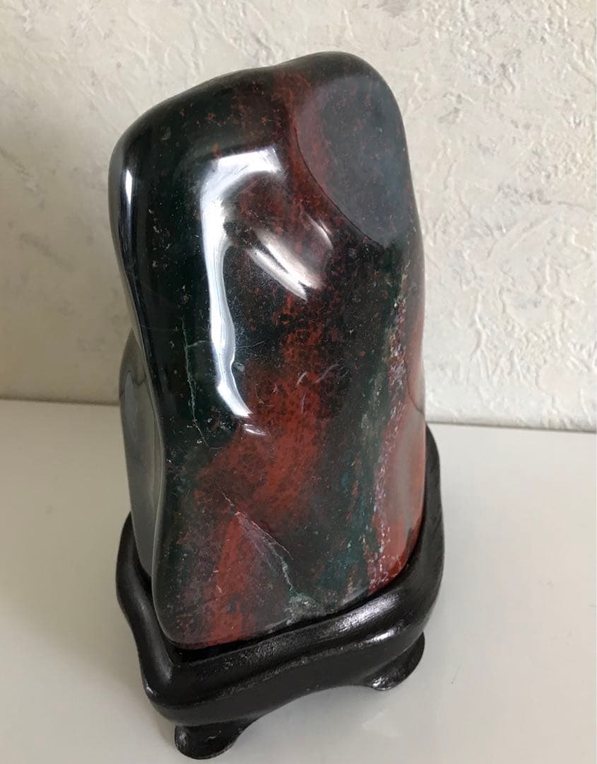 鑑賞石　石台つき　ブラッドストーン