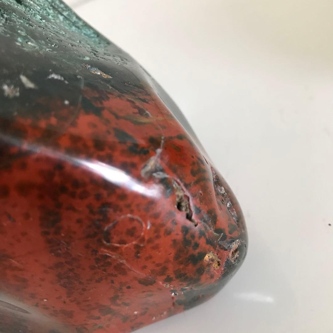 鑑賞石　石台つき　ブラッドストーン