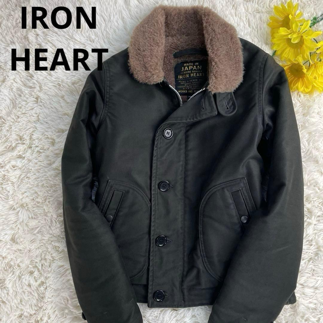 人気✨ アイアンハート N1デッキジャケット アルパカ ウール メンズ ブラック