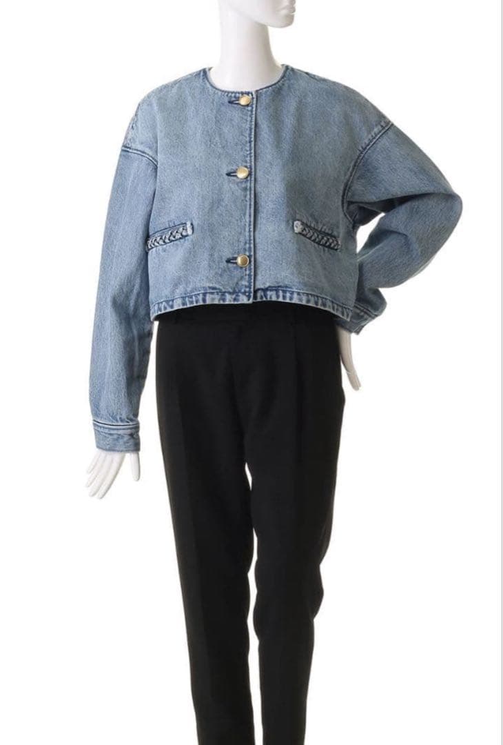 THIRD MAGAZINE ノーカラーデニムジャケット