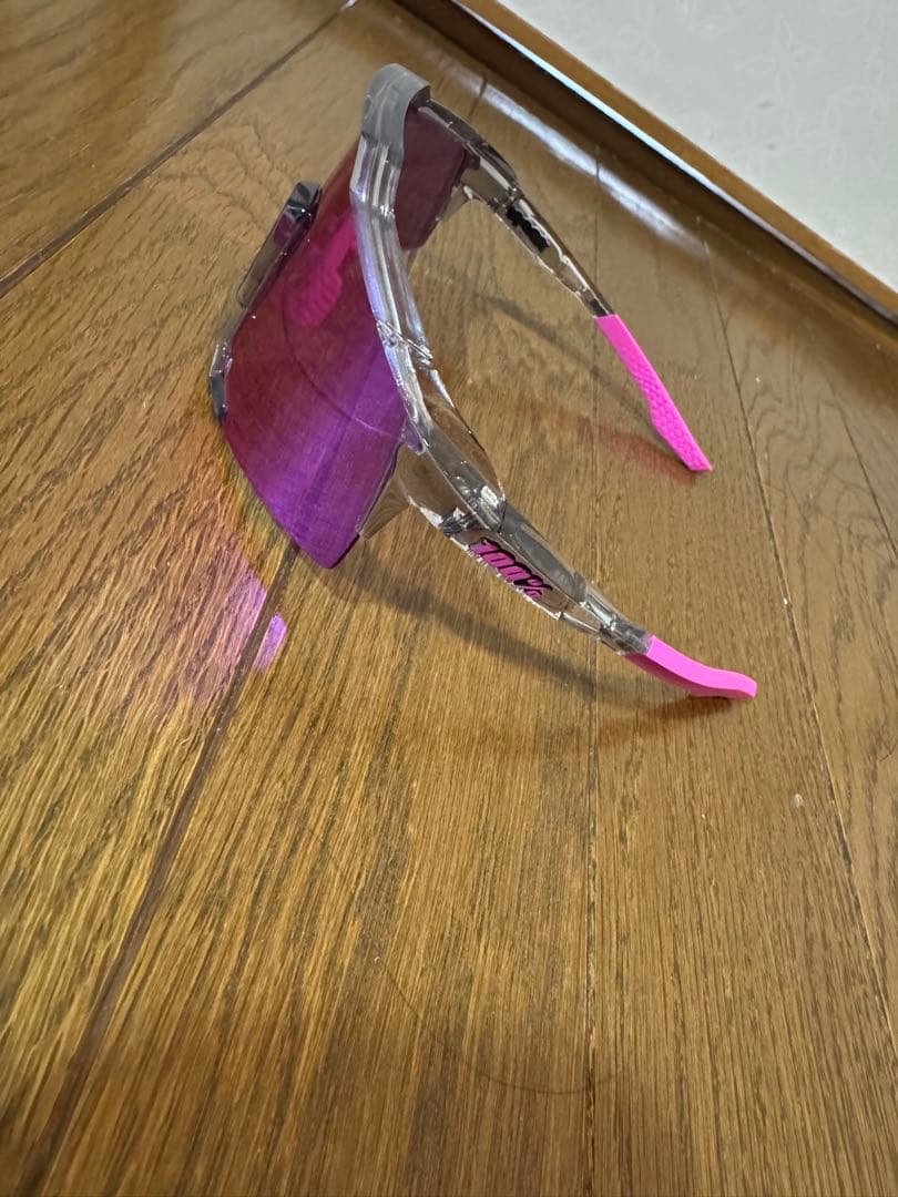 スポーツ用サングラス クリアフレーム ピンクレンズ　100%