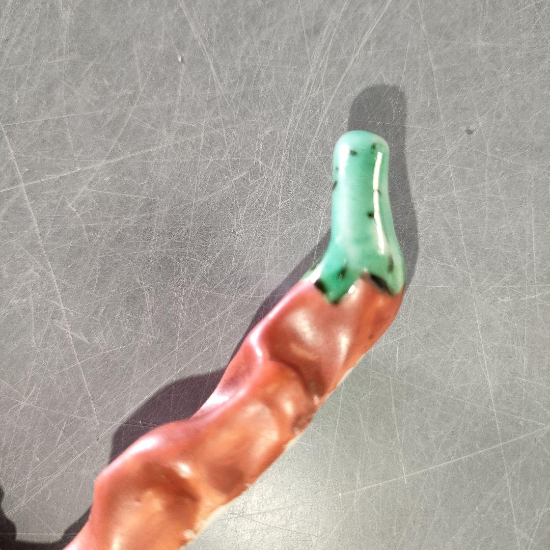 A1202-5/九谷焼/須田菁華/色絵唐辛子箸置5客/共箱/和食器/懐石道具/