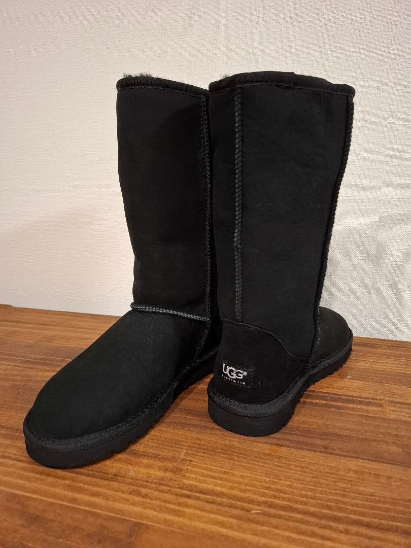 UGG ムートンブーツ 24cm 試着のみ 極美品 未使用級 箱なし ブラック
