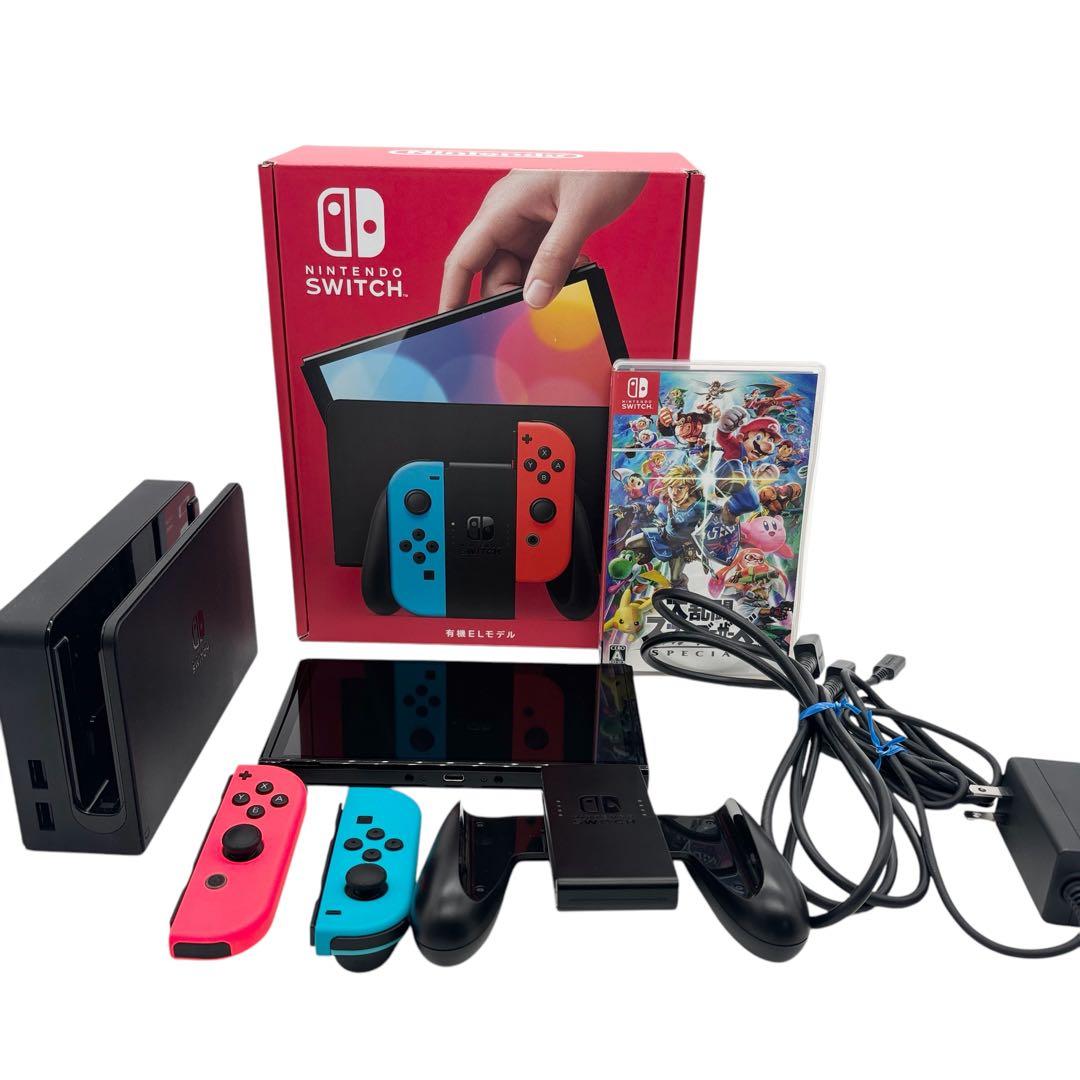 Nintendo Switch 有機elモデル ネオン本体 スマブラソフト付き