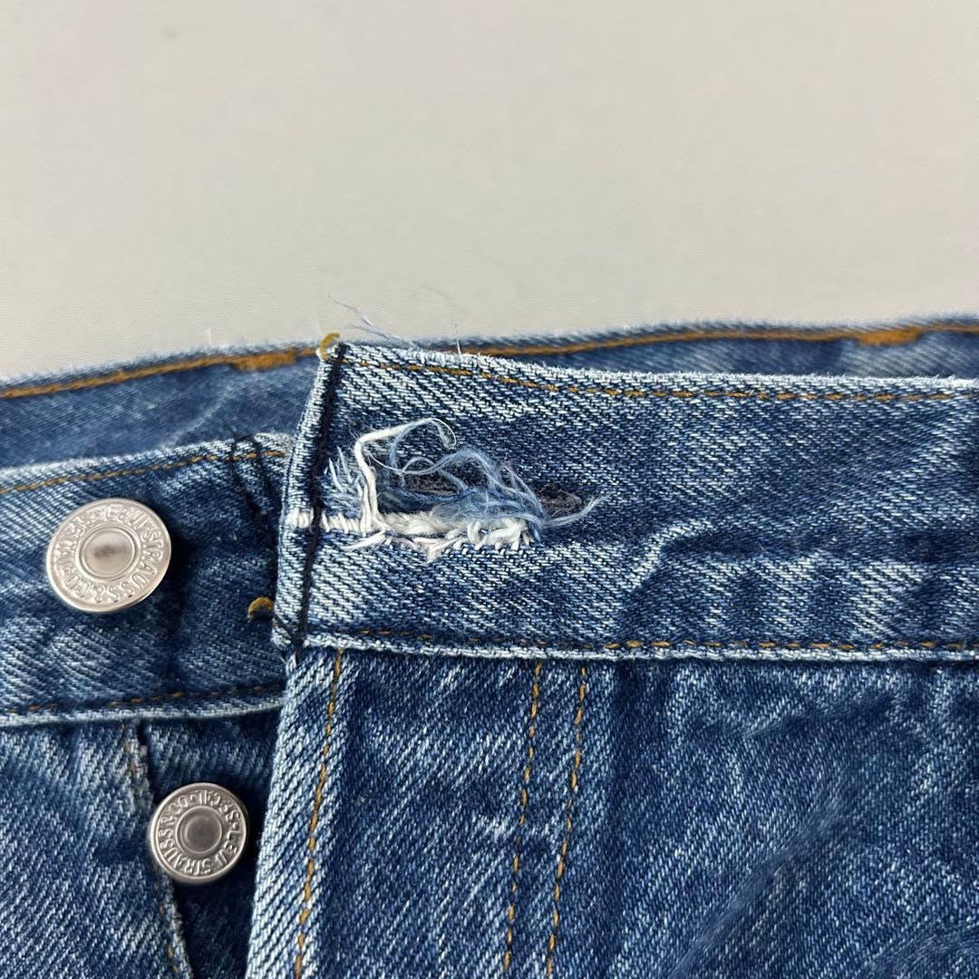 80s USA製 Levi’s 501 脇割 W40 要リペア ナイロンフット