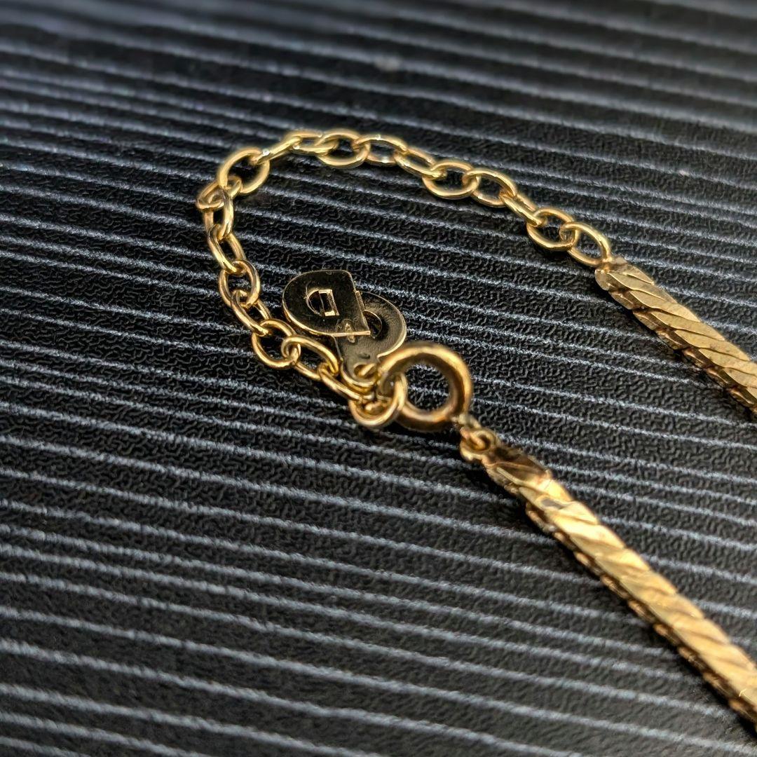 Christian Dior 大粒パールビジュー加飾 ゴールドカラーネックレス