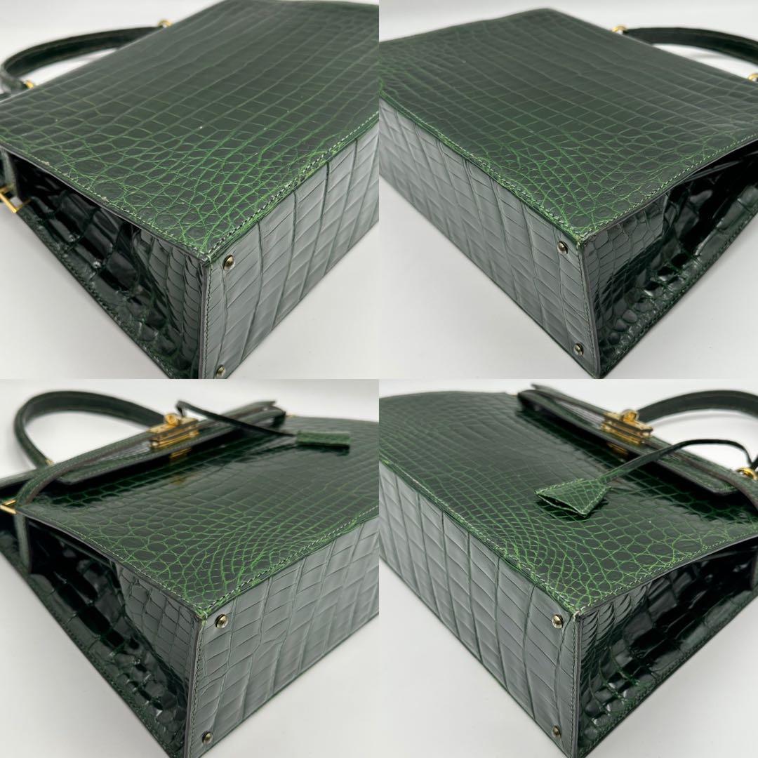 希少カラー✨ モラビト MORABITO スカラ28 クロコダイル ハンドバッグ