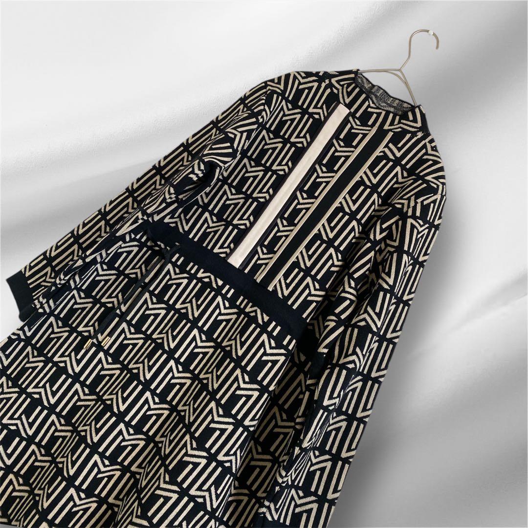 大きいサイズ！ラピーヌ社/MISS J/ ニットワンピース幾何学柄