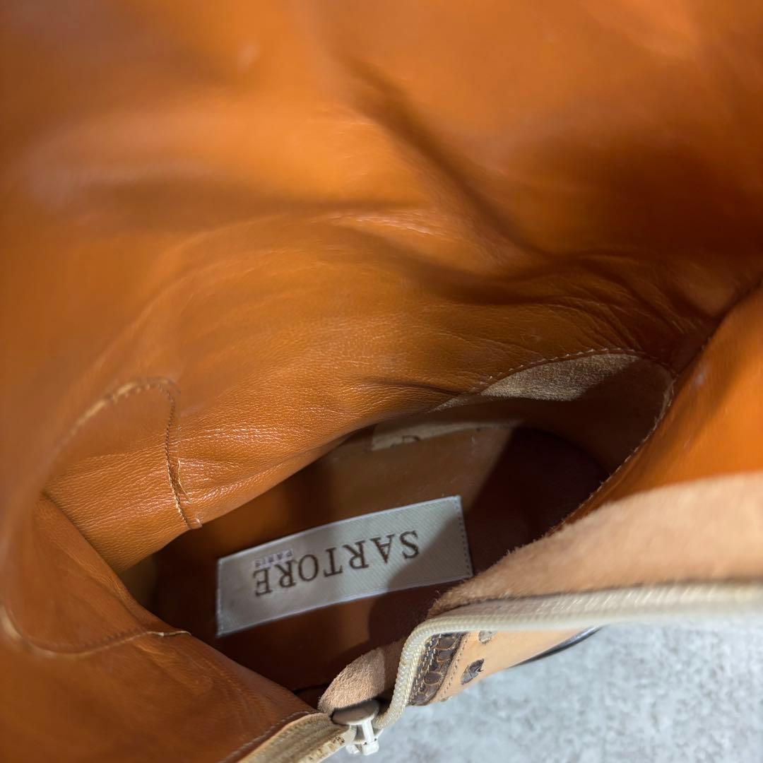 サルトル SARTORE レザー ウエスタンブーツ イタリア製 蛇柄 37