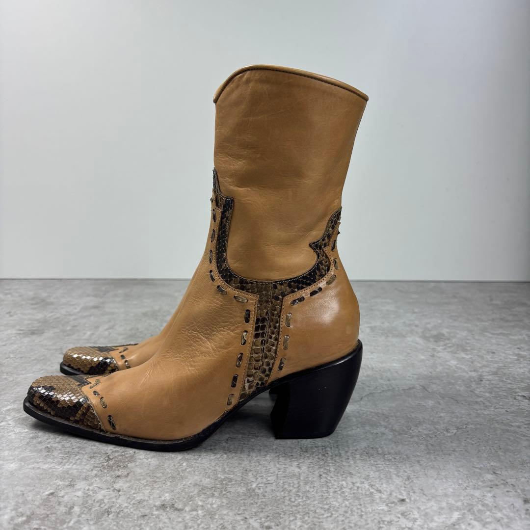 サルトル SARTORE レザー ウエスタンブーツ イタリア製 蛇柄 37