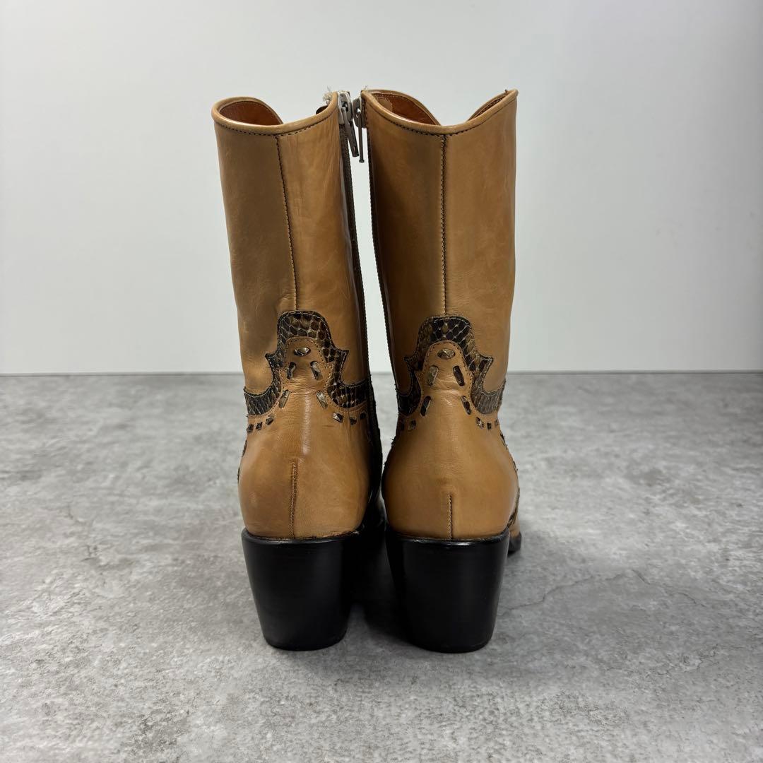 サルトル SARTORE レザー ウエスタンブーツ イタリア製 蛇柄 37