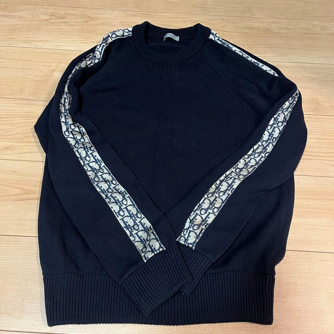 DIOR ディオールオム　オブリーク　コットン　ニット　セーター　S ホワイト