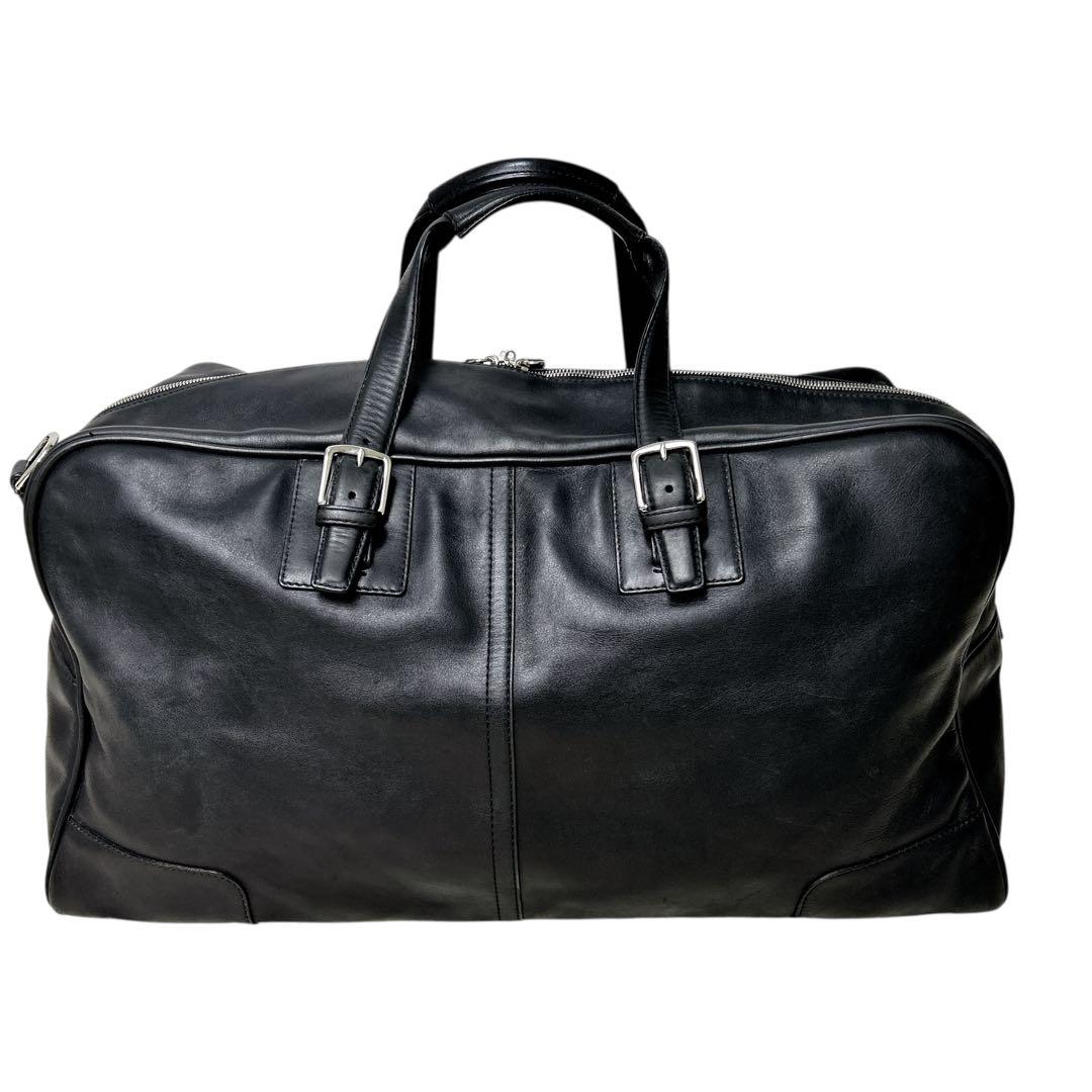 オールドコーチ　ボストンバッグ　レザー フルグレイン 2WAY大容量 黒　旅行