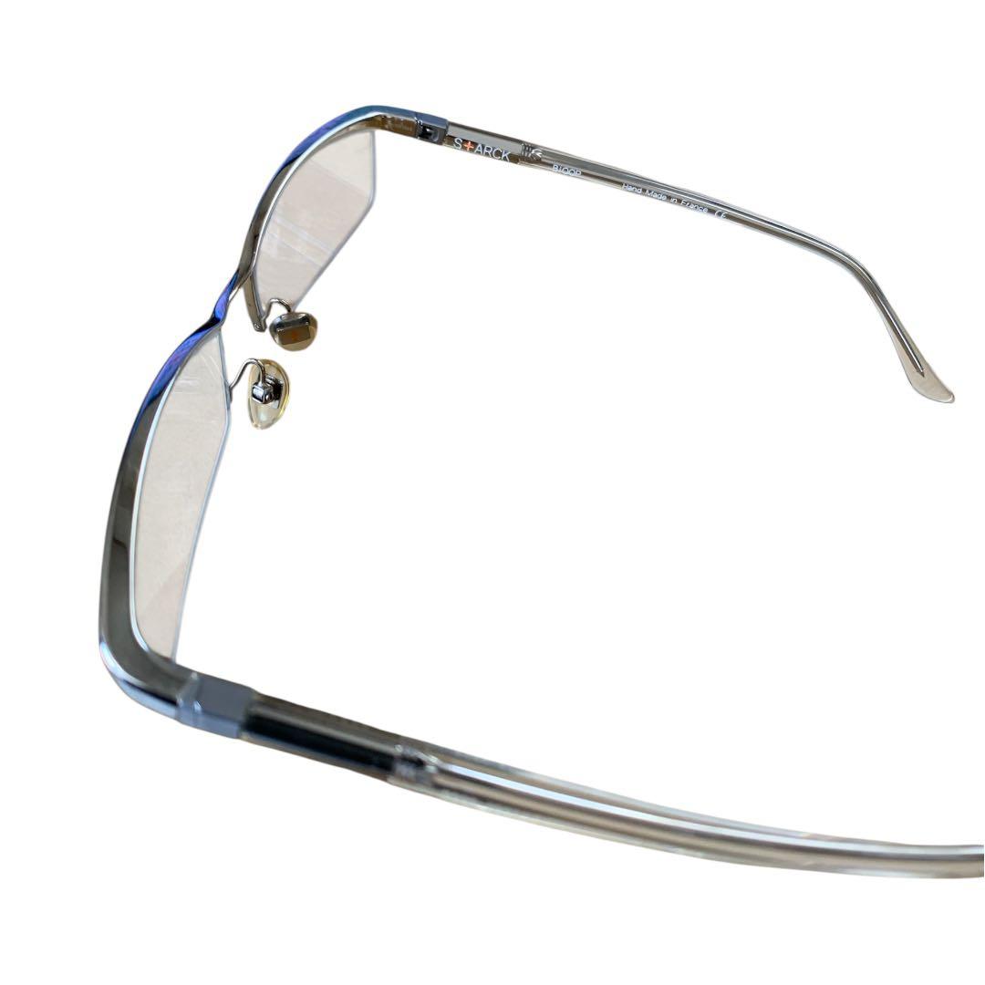 【美品】アランミクリ S+ARCK メガネ チタン製 ハーフリム フランス