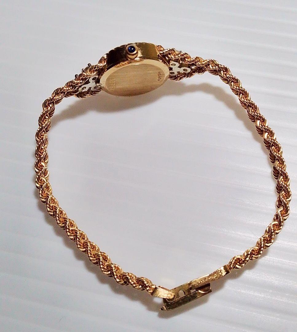 【希少】14金無垢　腕時計　レディース JAGUAR ダイヤ 6ピース