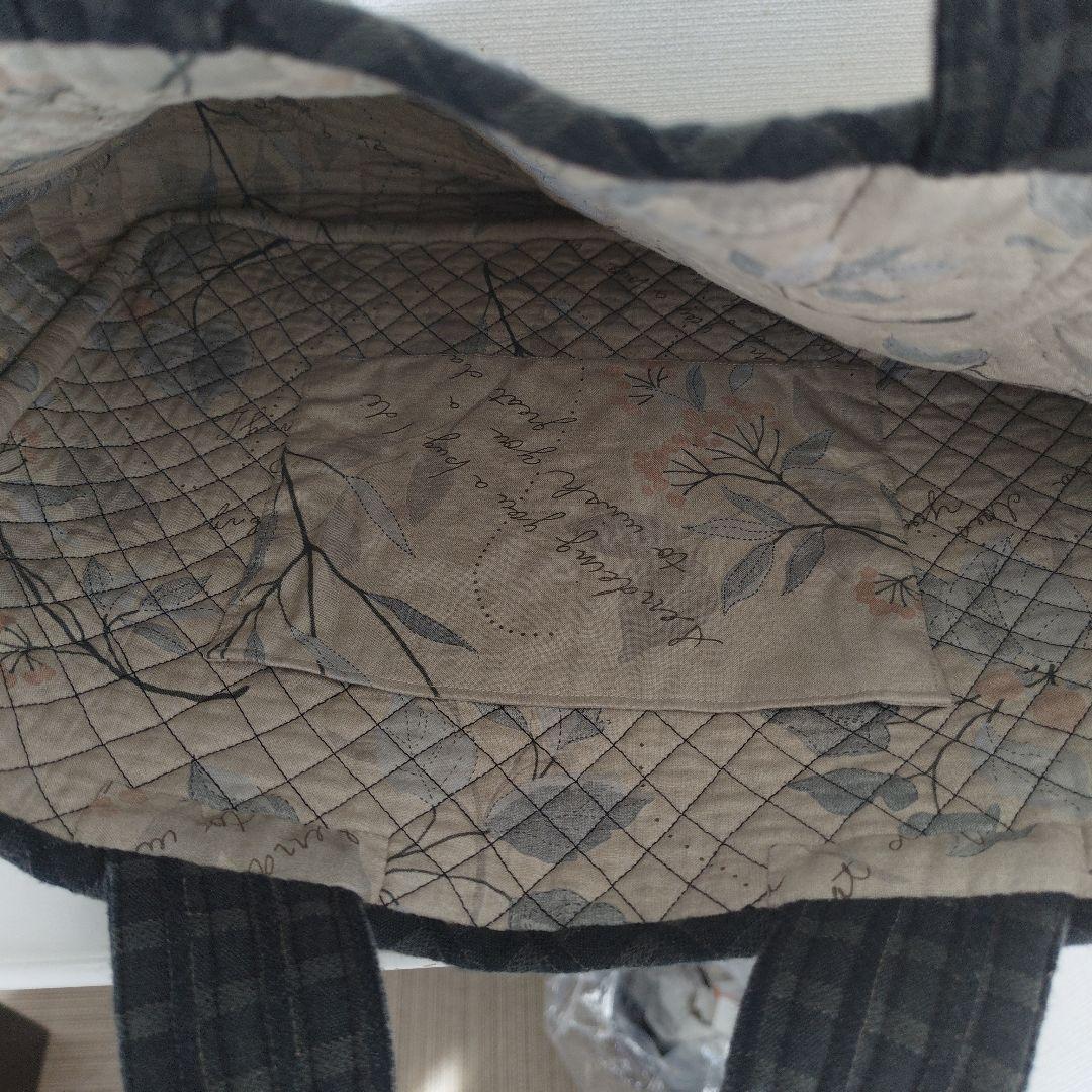 パッチワークトートバッグ 黒とグレー