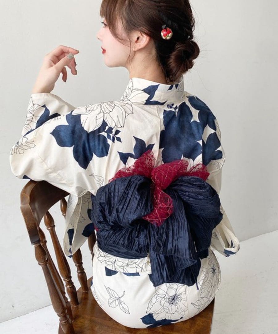 M*様 浴衣　帯（2本）帯飾りセット　moment+