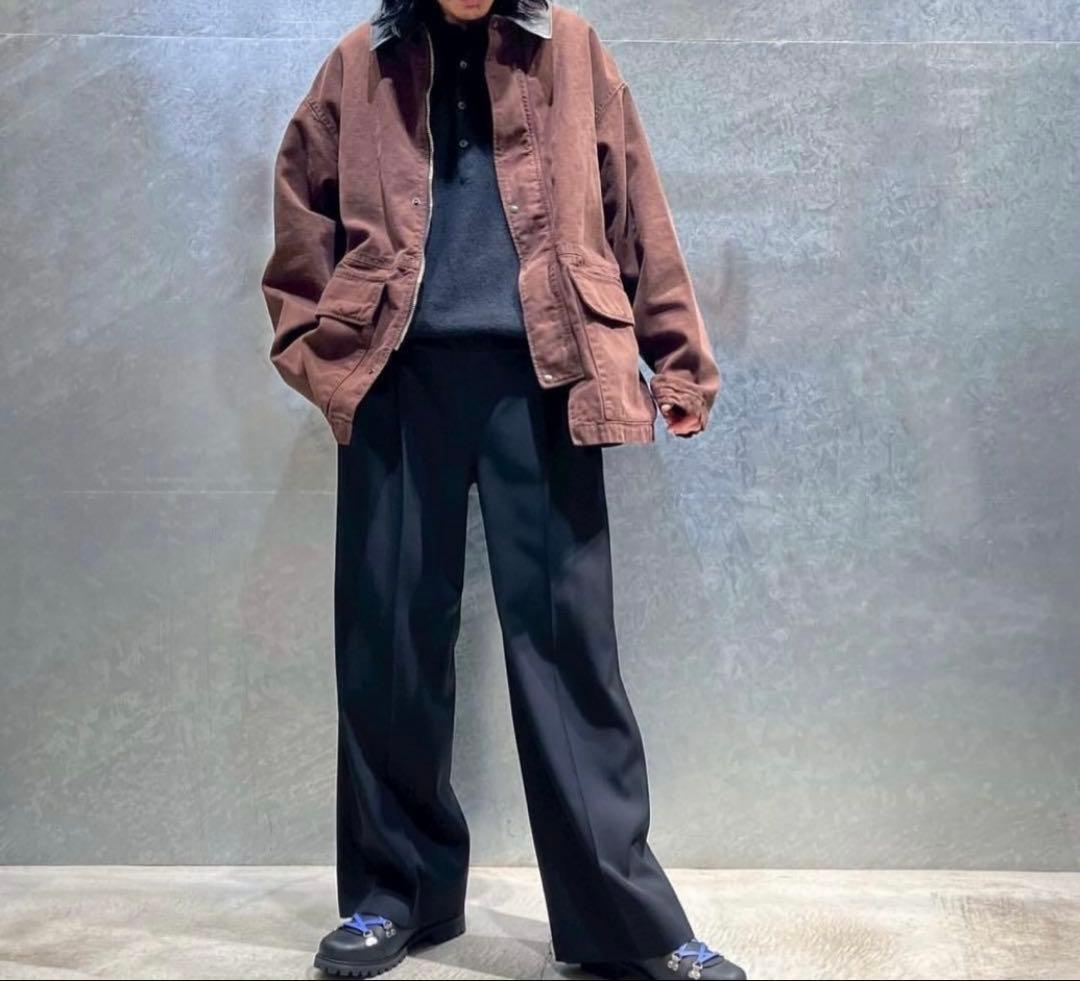 新品HグラデーションOCカバーオールサイズS襟レザーOVY コモリ　オーラリー