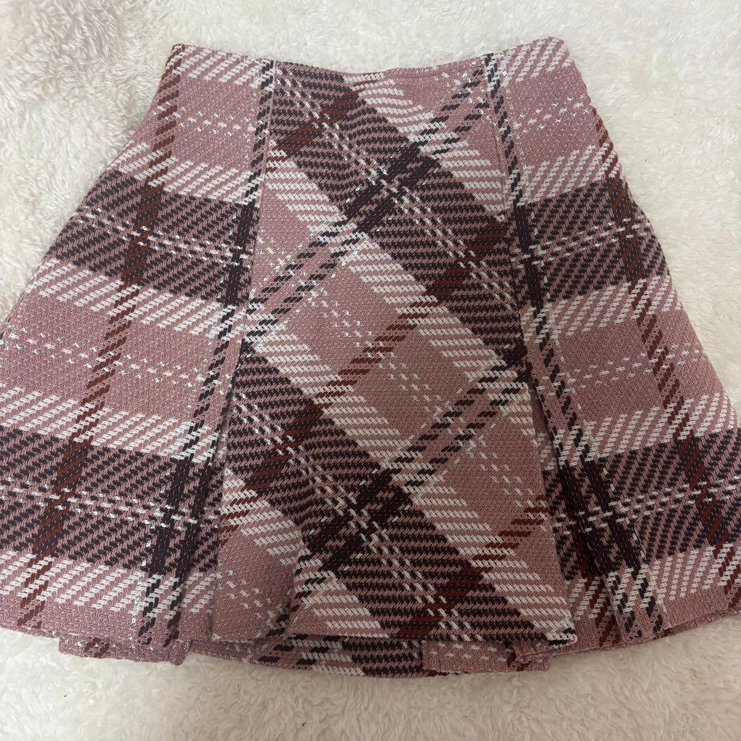 【riri】SNIDEL ロービングチェックミニスカート ピンク