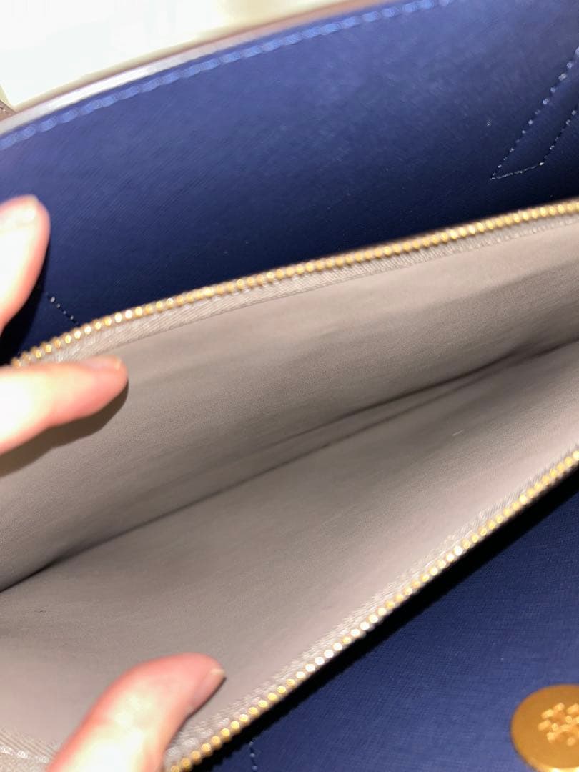 トリーバーチ TORY BURCH ベージュ トートバッグ ネイビー内装