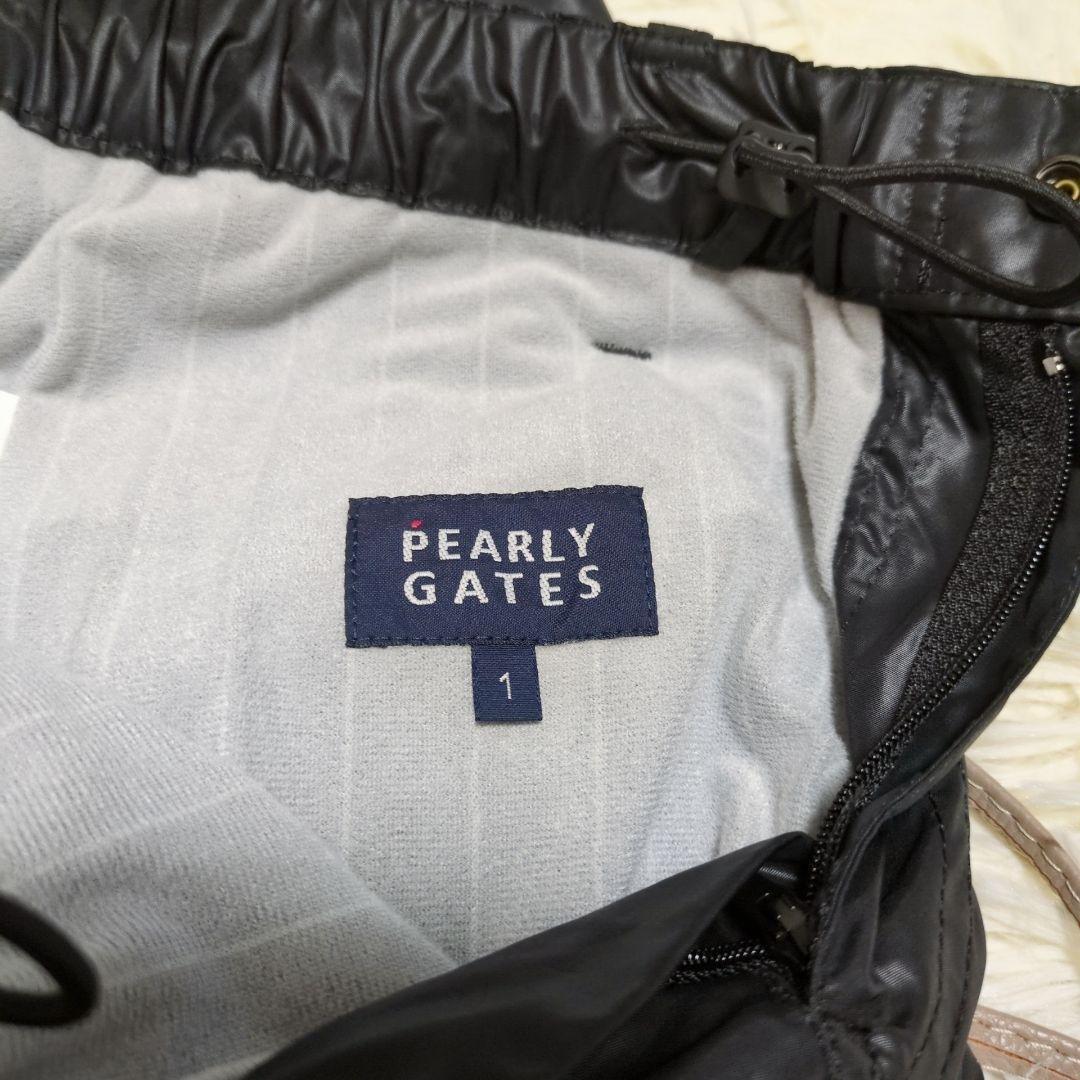 パーリーゲイツ ゴルフパンツ 防寒　ドローコード付き　防寒　ロゴ 　ブラック