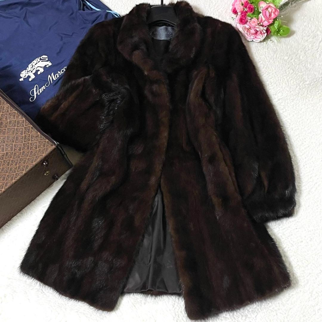 【美品】サンマルコ ミンク 本毛皮 コート 衣装ケース付き サイズL相当