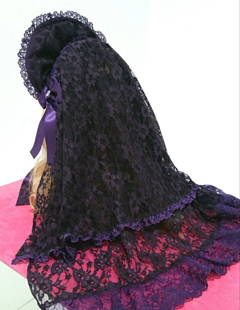 メタモルフォーゼ　追憶の姫君ハーフボンネット　紫×紫レース