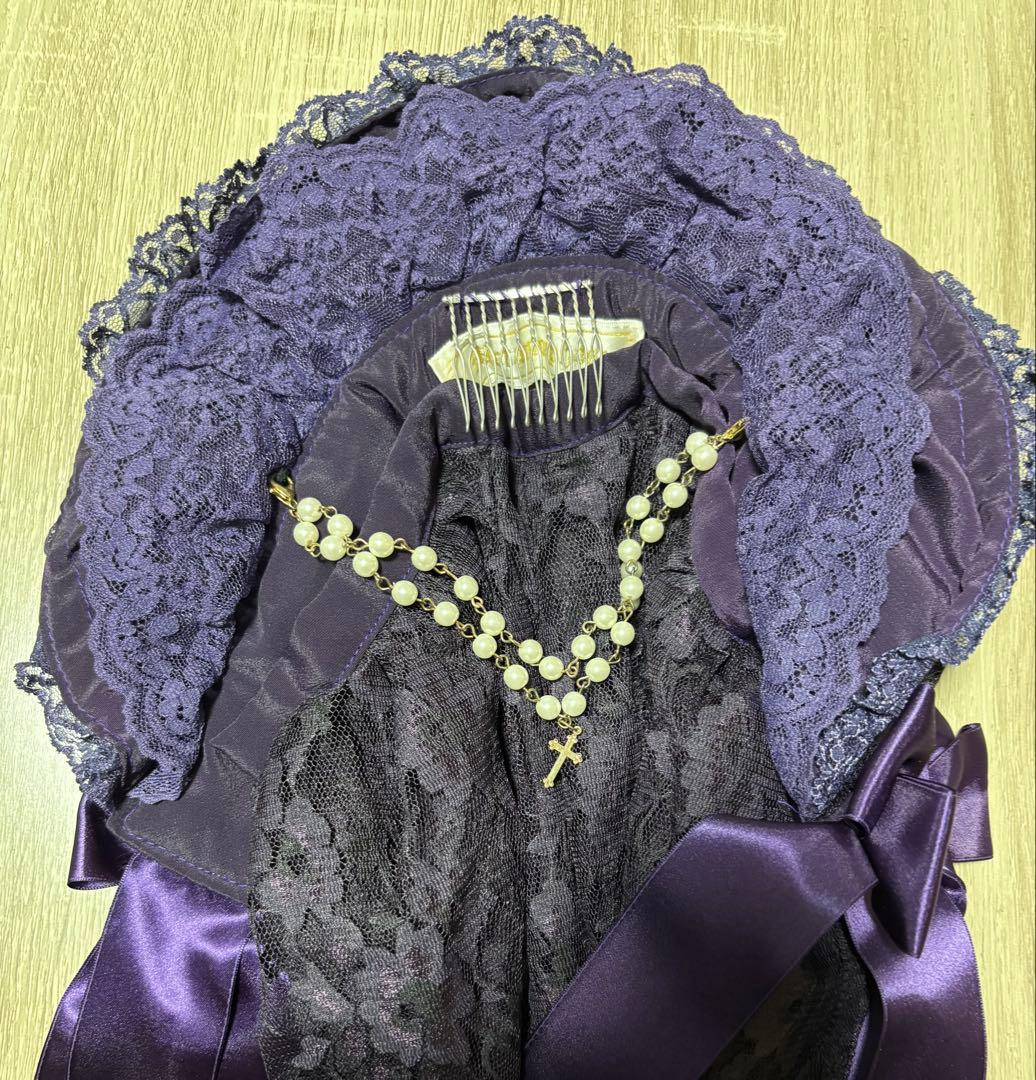 メタモルフォーゼ　追憶の姫君ハーフボンネット　紫×紫レース