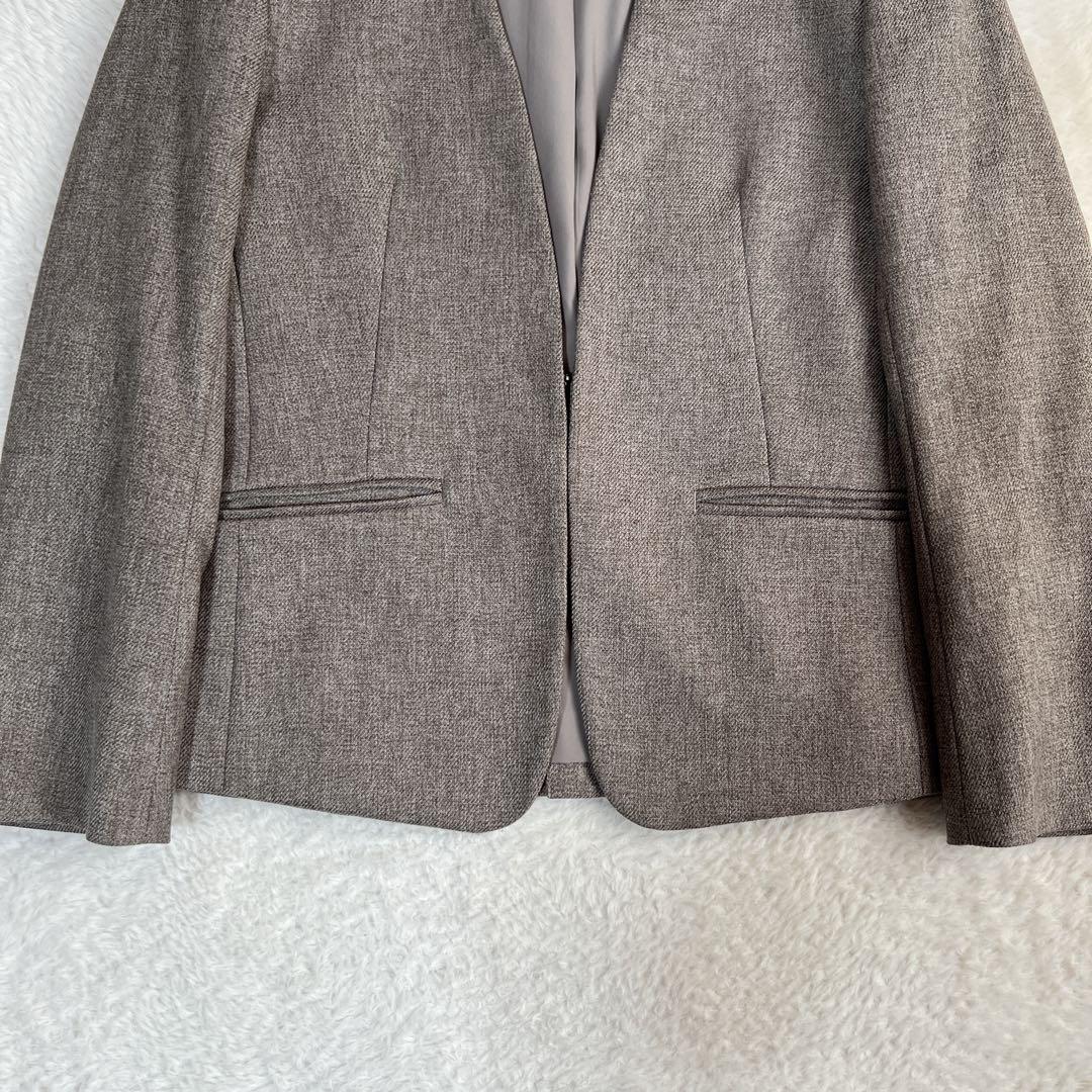 小さいサイズ✨23区 ウールライクカルゼ ノーカラー スカートスーツ 近年モデル