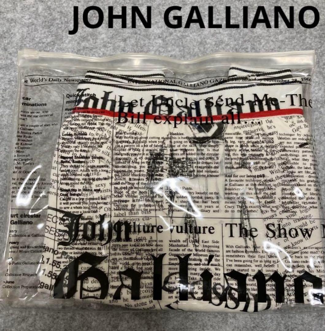 【未使用・希少】GALLIANO HOMME ボクサー ニュースペーパー柄 2枚
