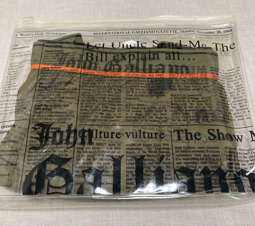 【未使用・希少】GALLIANO HOMME ボクサー ニュースペーパー柄 2枚