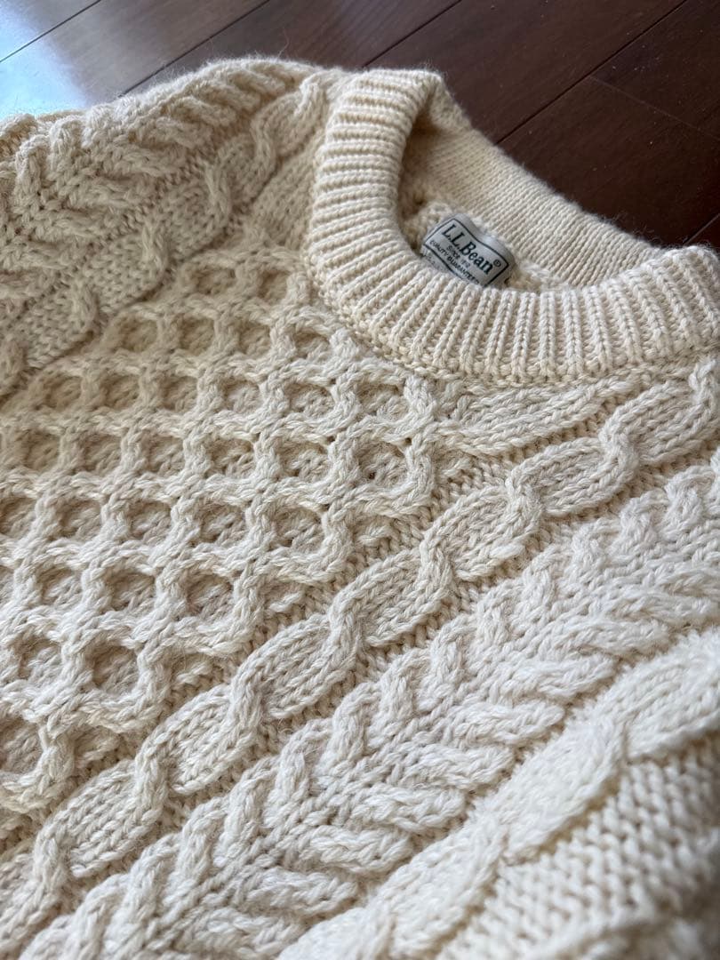 【美品】LLBEAN アランニット　　Mサイズ