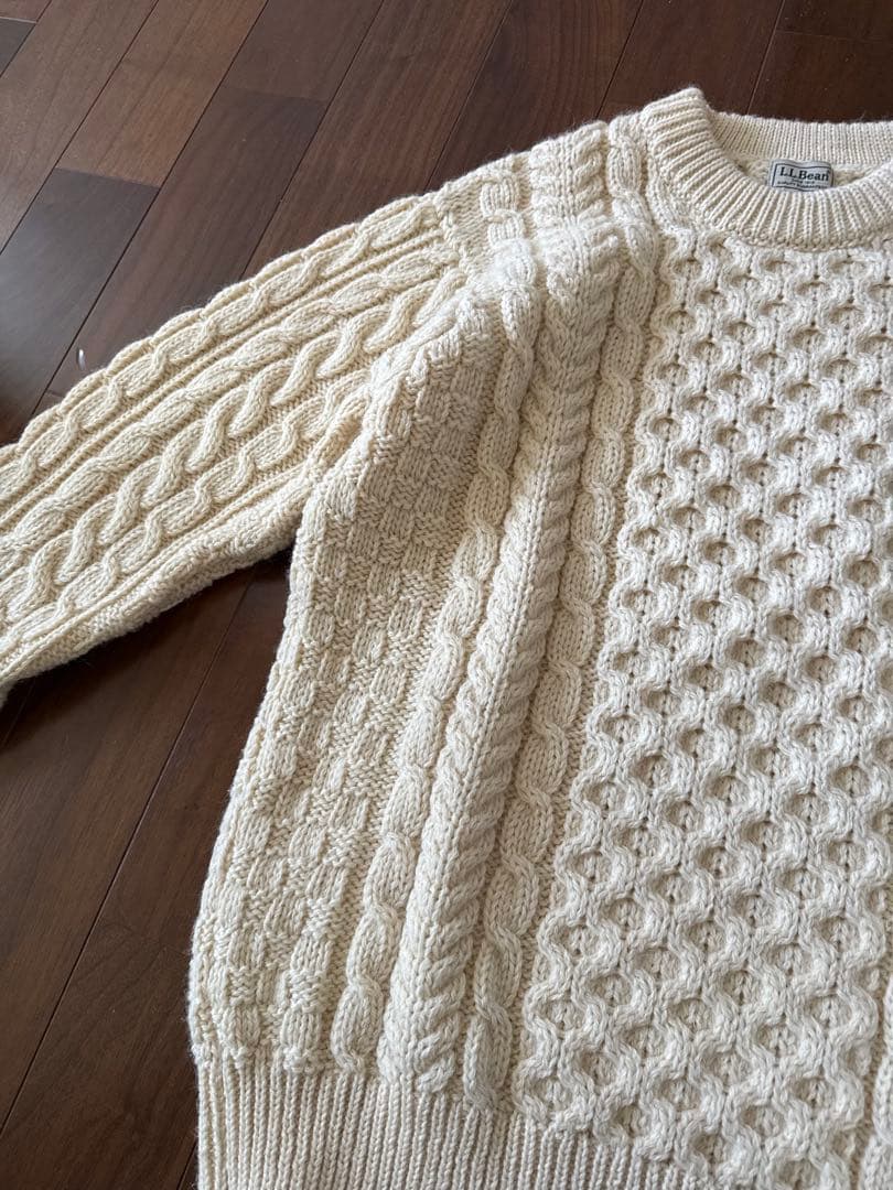 【美品】LLBEAN アランニット　　Mサイズ